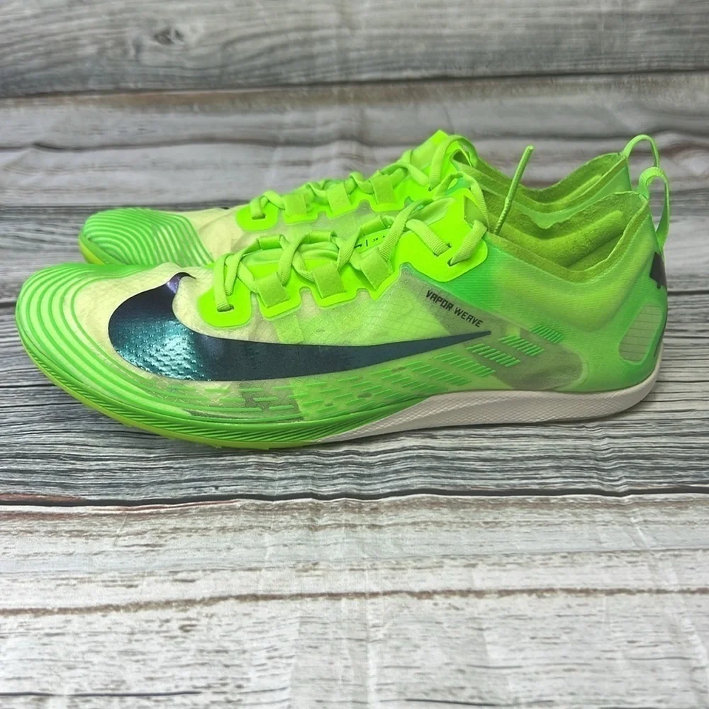 Nike Zoom Victory Volt Track Field Shoes Neon Green/Blue Varsity Junior Size 7.5